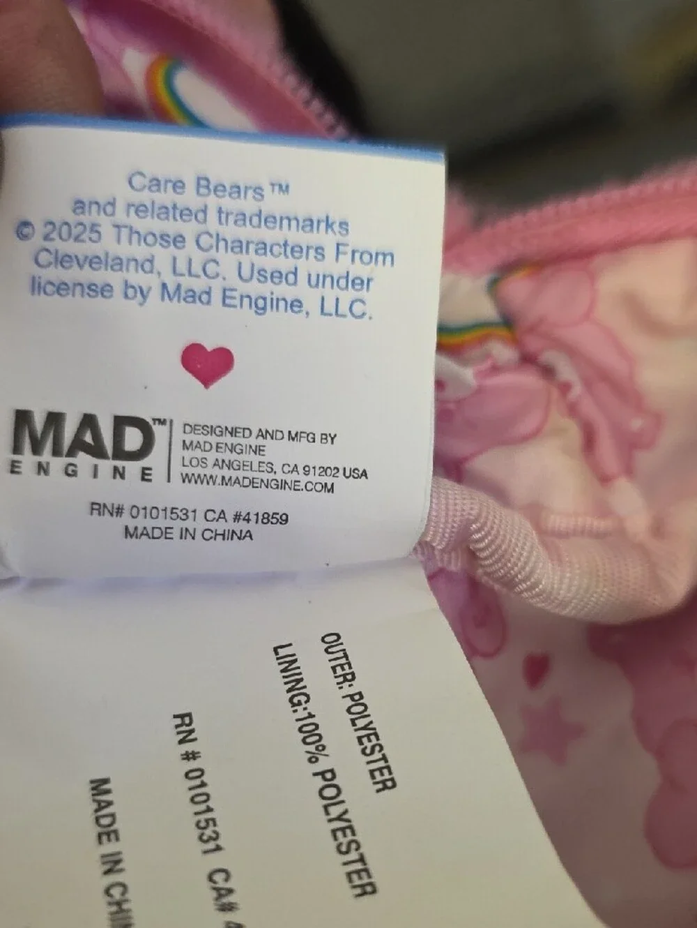 Care Bears Cheer Bear Pink Plush Crossbody Bag